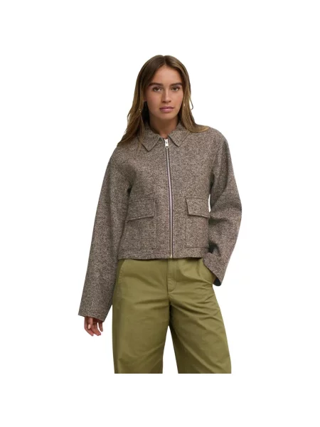 Geacă Jacqueline De Yong cu model herringbone maro