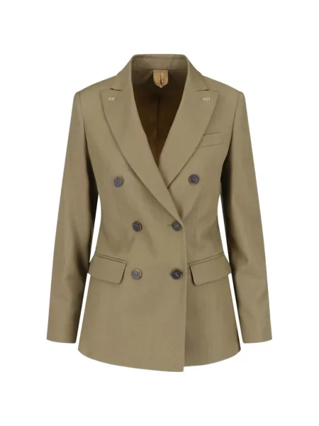 Sacou Max Mara de lână cu două rânduri de nasturi verde