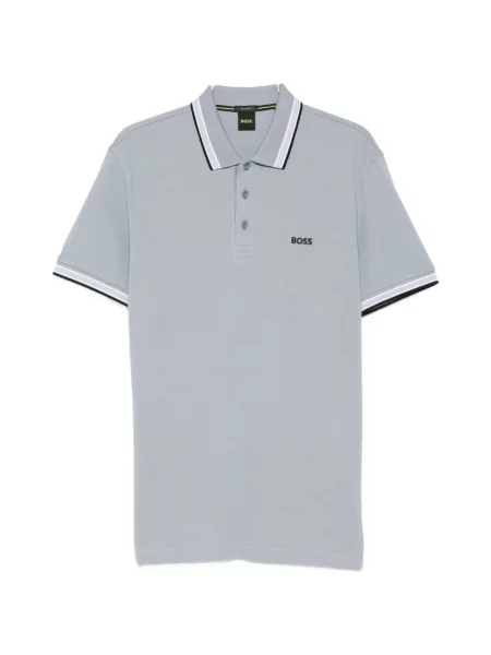 Tricou polo Boss cu autograf gri