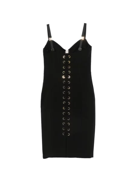 Rochie mini Elisabetta Franchi cu șireturi din dantelă negru