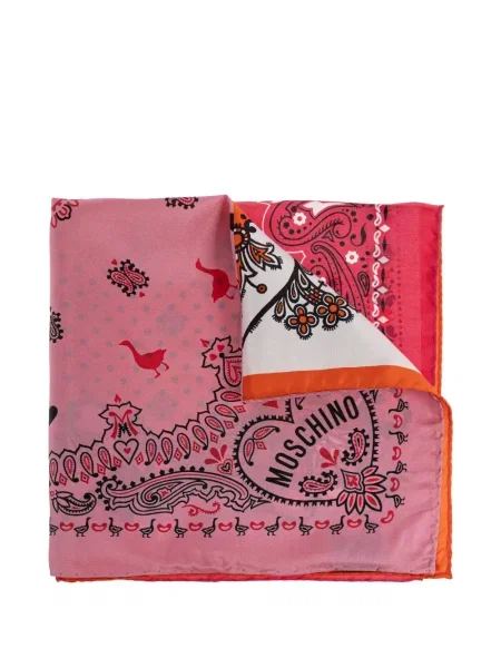 Fular Moschino cu buline roz