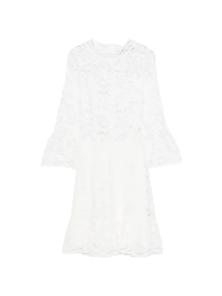 Sukienka midi Pnk koronkowa do kolan garniturowa biała
