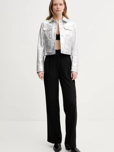 The Kooples kurtka przejściowa srebrny