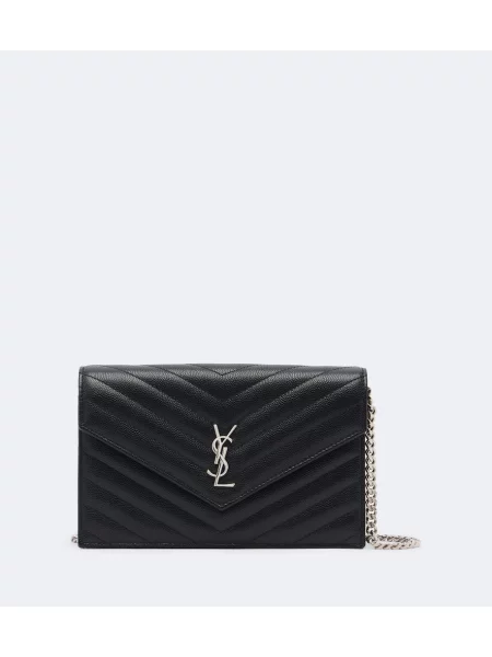 Naszyjnik Saint Laurent skórzany czarny