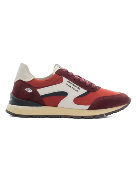 Sneakersy Ambitious skórzane retro czerwone