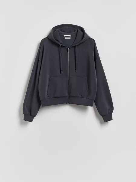 Reserved Світшот oversize темно-сірий сірий