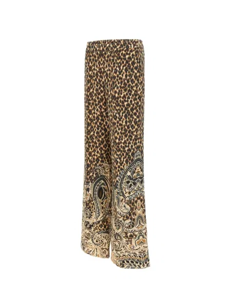Pantaloni Etro cu imagine cu model leopard maro