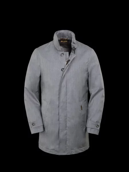 Palton Moorer de lână cu glugă gri