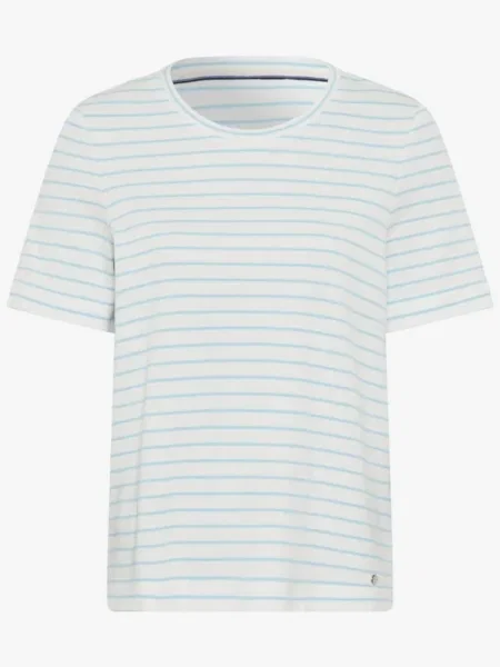 BRAX Tricou Cira albastru deschis alb