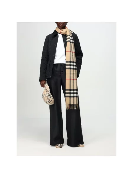 Koszulka Burberry żakardowa w kratkę biała