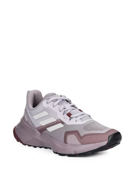 Pantaloni Adidas cu imagine cu model leopard alergare violet