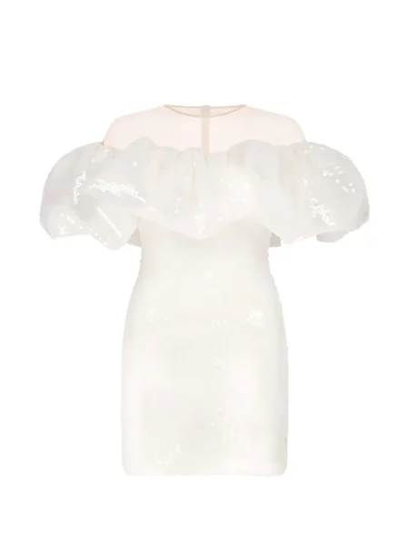 Rochie David Koma cu paiete alb