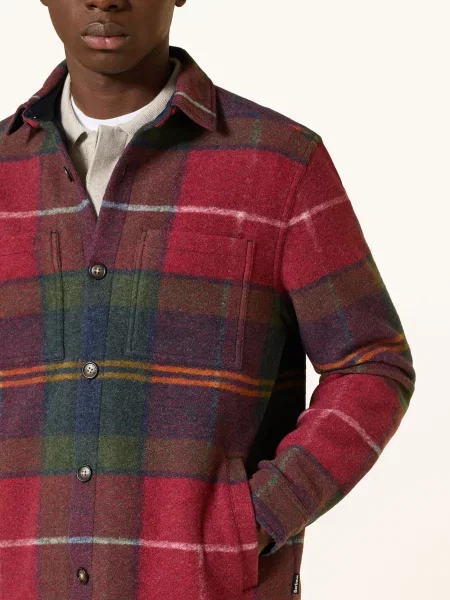 Barbour Flanelová Košile Woodlane tmavě / tmavě zelená / tmavě modrá červená