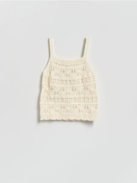 Reserved В’язаний топ кремовий 