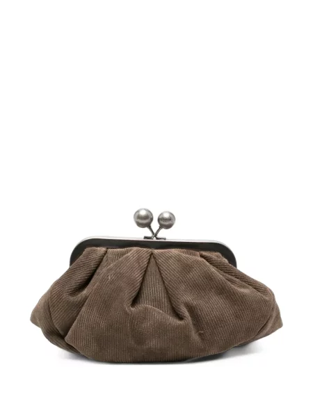 Geantă de călătorie Weekend Max Mara de catifea cord maro