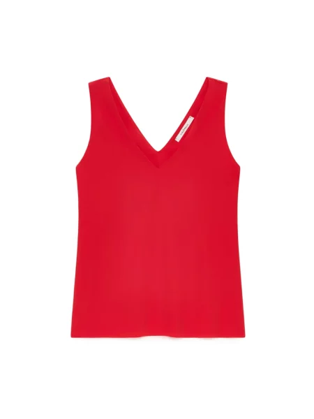 Lniany top Maliparmi czerwony