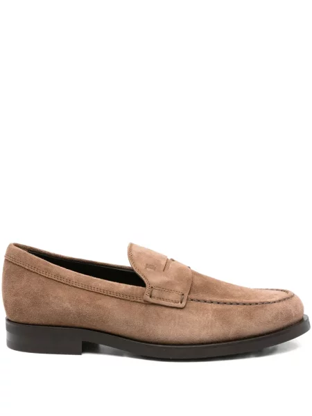 Pantofi loafer Tod's din piele de căprioară maro