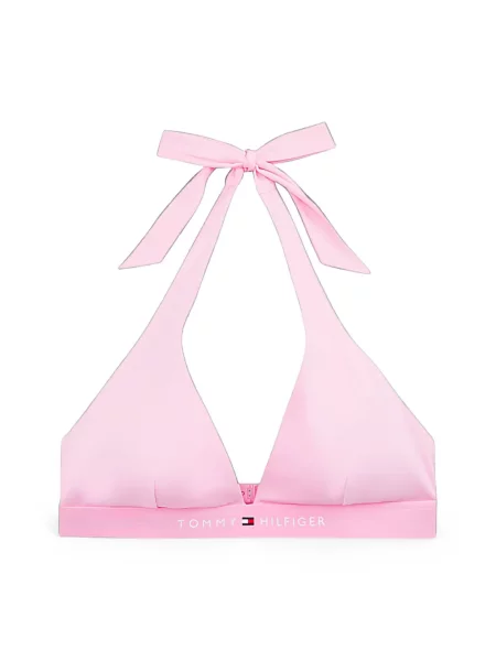 Top Tommy Hilfiger cu gât halter roz