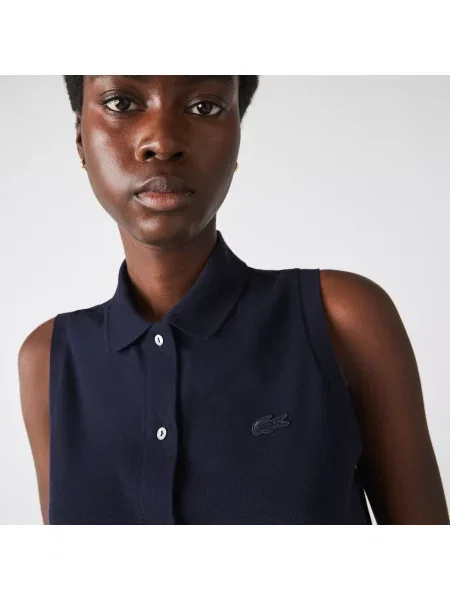 Lacoste Sukienka Polo Z Elastycznej Bawełny Piki granatowa