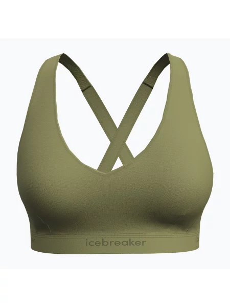 Термо сутиен Icebreaker Merino Cool-Lite Sprite Racerback olive зелено