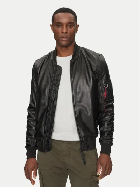Кожено яке Alpha Industries черно