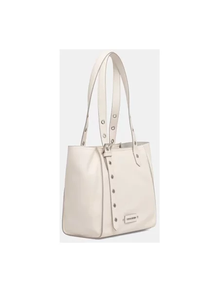 Karl Lagerfeld torebka tote skórzana K/EYELETS beżowa