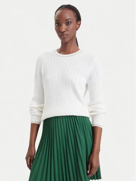 Lacoste Sweter Kremowy