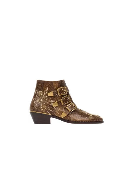 Buty do kostki Chloe Susanna skórzane brązowe