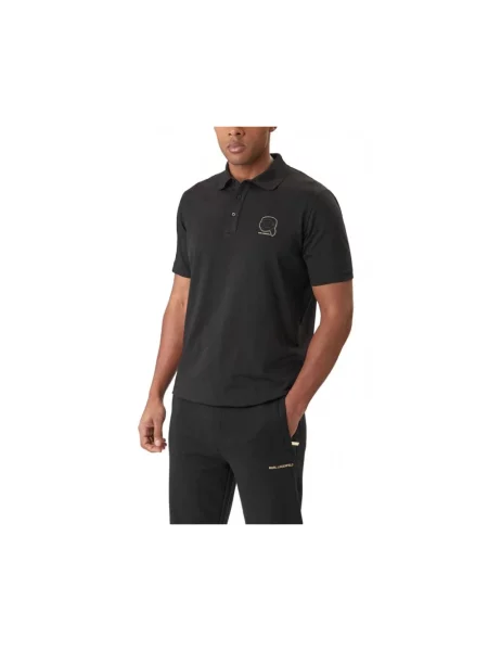 Koszulka polo Karl Lagerfeld z logo czarna