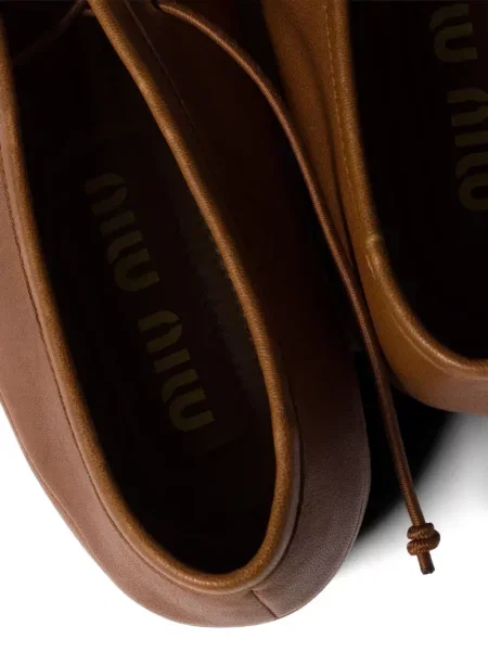 Balerini Miu Miu din piele maro