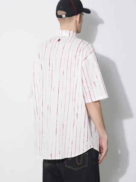 Сорочка Marcelo Burlon County Pinstripes Over Shirt relaxed класичний комір білий
