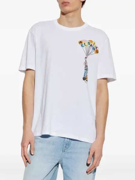 Tricou Allsaints cu imagine alb