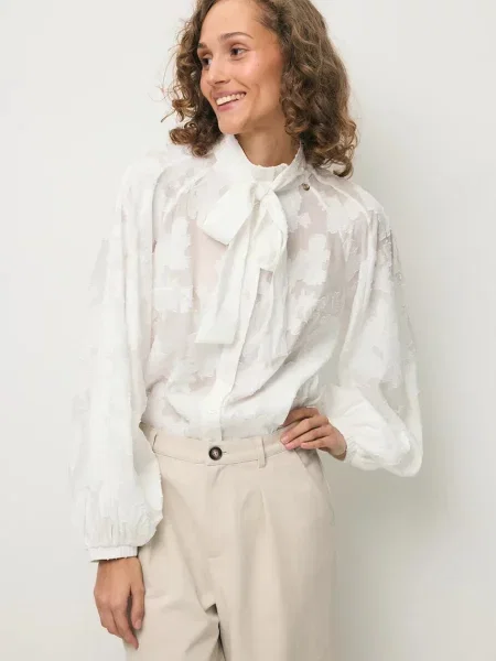 BIZUU bluzka koszulowa VALEA beżowa