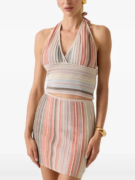 Top Guess cu dungi cu gât halter