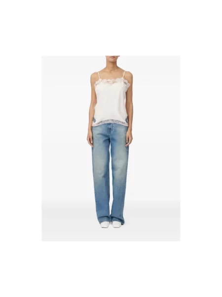 Bluzka Mm6 Maison Margiela koronkowa różowa