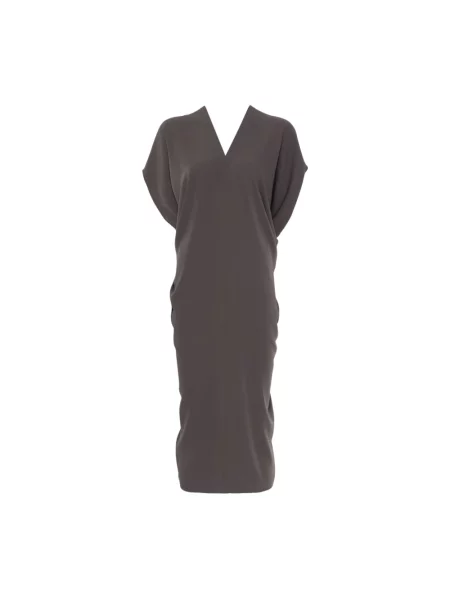 Długa sukienka maxi Mm6 Maison Margiela z dekoltem w serek szara