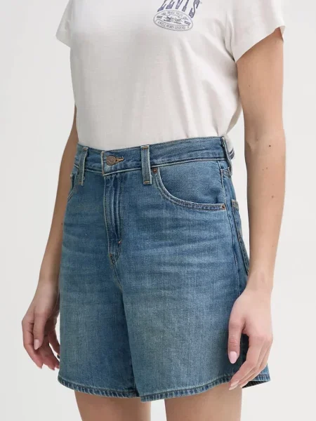Levi's šortky džínové HIGH BAGGY SHORT modré