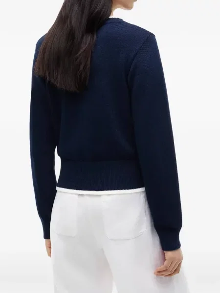 Pulover Tommy Hilfiger cu broderie albastru