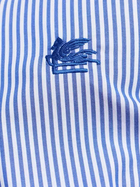 Риза Etro бродирана на райета синьо