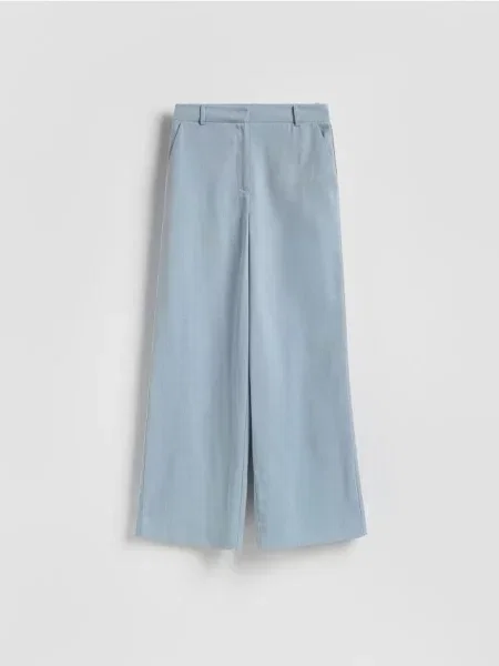 Reserved Pantaloni cu crac larg albastru-deschis albastru
