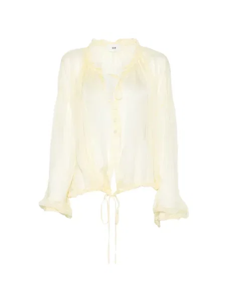 Bluză cu volane Solotre cu volane galben