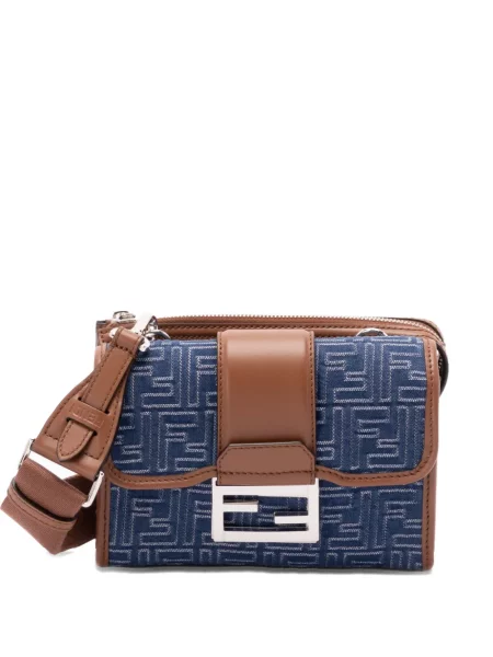 Geantă crossbody Fendi din jacard albastru