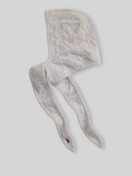 Czapka z wełny kaszmir z kapturem Polo Ralph Lauren szara