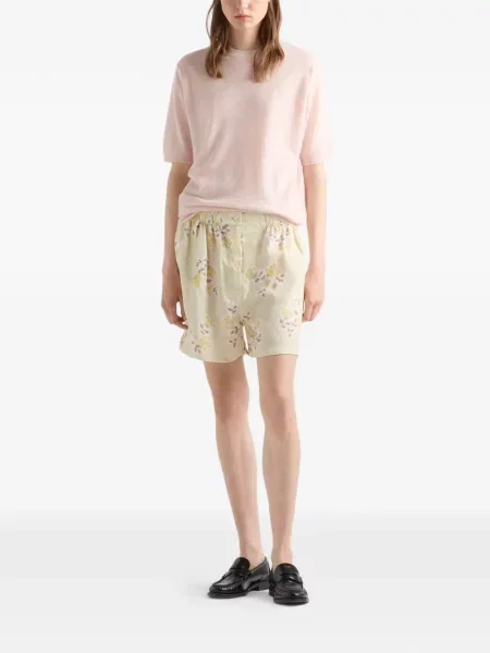 Scurt tricou Prada din cașmir roz