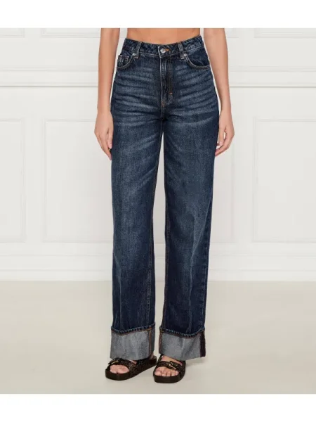 HUGO Blugi Bleumarin Wide Leg albastru