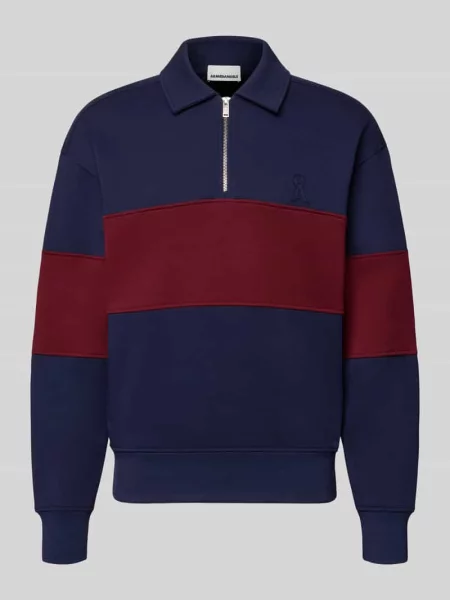 Bluza o kroju relaxed fit z czystej bawełny Armedangels granatowa