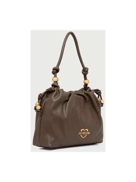 Love Moschino torebka z imitacji skóry brązowa