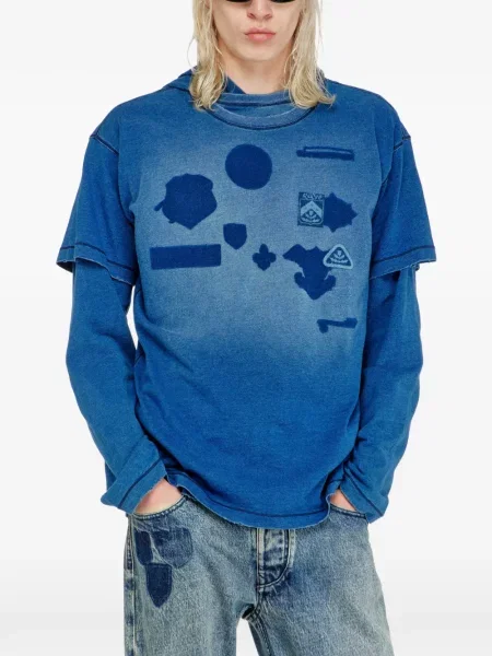 Tricou Diesel cu petice albastru