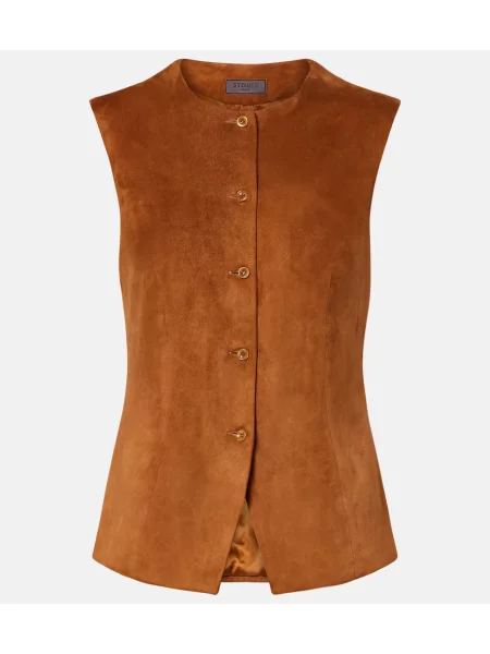 Vestă Stouls din piele de căprioară maro