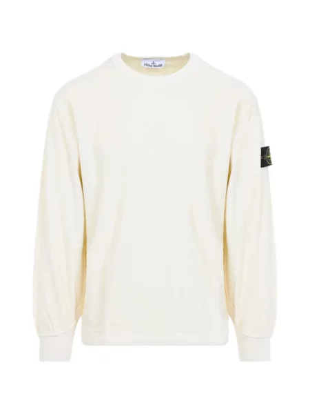 Hanorac Stone Island tricotate cu strasuri alb